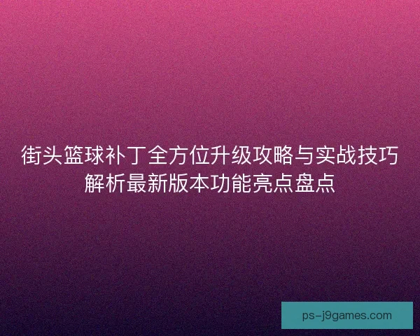 街头篮球补丁全方位升级攻略与实战技巧解析最新版本功能亮点盘点